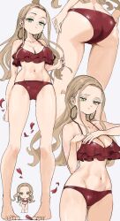 1girls adjusting_swimsuit ass bikini breasts cleavage earrings emotionless emotionless_female female female_focus female_only light-skinned_female light_skin long_hair multiple_angles nintendo oleana_(pokemon) pokemon pokemon_ss red_bikini red_swimsuit solo standing sukoyaka_tsukasa swimsuit