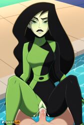 1boy 1boy1girl 1girls ai_generated artist_name black_bodysuit black_hair black_lips bodysuit breasts colored_skin cum cum_in_pussy cum_overflow disney disney_channel earrings female green_bodysuit green_eyes green_skin hi_res jewelry kim_possible lipstick long_hair looking_at_viewer makeup medium_breasts multicolored_bodysuit multicolored_clothes pale_skin patreon_username penis pool poolside pov pussy rule34lab sex shego solo_focus spread_legs straight torn_bodysuit twitter_logo uncensored vaginal_penetration vaginal_sex water