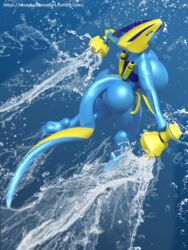 3d breasts cyber_dragon dickgirl digital_media_(artwork) dragon humanoid_feet idsaybucketsofart inflatable intersex leviathan-29 machine robot scalie water