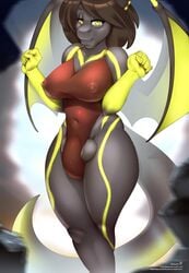 1futa 2016 anthro areolae balls balls_in_panties breasts brown_hair bulge clothed clothing curvy dragon erect_nipples flaccid futa_only futanari galaxxxart hair hi_res huge_breasts intersex large_balls large_penis membranous_wings nipple_bulge nipples one-piece_swimsuit panties panty_bulge penis penis_in_panties penis_under_clothes scalie small_waist solo solo_futa swimsuit thick_tail thick_thighs wings yellow_eyes