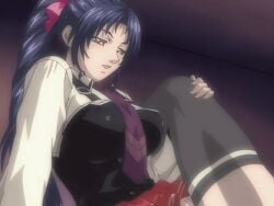 00s 2002 2girls animated bible_black bible_black_gaiden black_thighhighs blue_hair bouncing_breasts bow breasts clothes_lift drill_hair female hairbow implied_sex kozono_nami large_breasts leg_hold long_hair mochida_junko motion_blur multiple_girls no_panties open_mouth out-of-frame_censoring ponytail school_uniform skirt skirt_lift tagme thighhighs tribadism very_long_hair yellow_eyes yuri