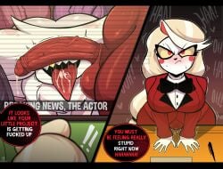 ... angel_dust_(hazbin_hotel) angry charlie_morningstar_(hazbin_hotel) demon demon_girl devil_girl hazbin_hotel lordfink male/male tagme yaoi