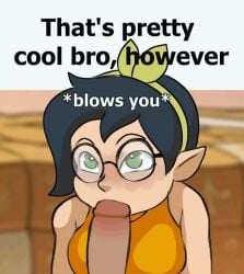 :>= animated animation blowjob deepthroat disney dometi_art fellatio glasses hentai hunter_(the_owl_house) meme meme_reference solo_female the_owl_house willow_park