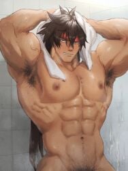 bara gay guilty_gear male male_focus male_only muscular muscular_male rayoneus sol_badguy yaoi