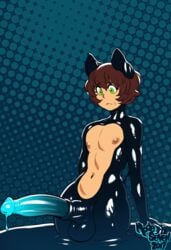 1boy 2017 androgynous animal_ears animal_genitalia animal_penis animated balls becoming_erect big_penis brown_hair claws equine_penis erection femboy foreskin fully_sheathed getting_erect girly goo goo_transformation green_eyes gretal_(modeseven) horsecock humanoid hung_trap hybrid latex living_latex male modeseven nipples nude penis penis_expansion penis_growth sheath shiny small_but_hung sweat trap