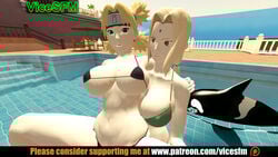 1futa 1girl1futa 1girls 3d bikini female futa_on_female futanari imminent_sex intersex naruto older_futa temari tsunade vicesfm younger_female