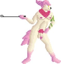 affectos anthro balls barefoot canine cut_(disambiguation) digital_media_(artwork) fighting_stance hair holding_object hybrid invalid_tag male mammal melee_weapon nipples nude penis pixel_art pubes riding_crop smile solo sprite_art standing transparent_background weapon whip