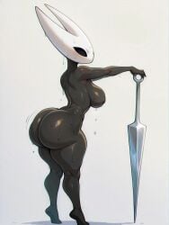 1female 1girls 3:4 3:4_aspect_ratio 3:4_ratio ai_generated arched_back arching_back armpits arms_up ass ass_focus awlnsfw bare_arms bare_ass bare_back bare_breasts bare_chest bare_legs bare_midriff bare_shoulders bare_thighs barefoot behind behind_view bent_back big_boob big_breasts big_butt big_butt_(female) black_nipples black_skin breasts bug butt_cheeks butt_crack cheeks dark-skinned_female dark_skin drenched elbows emotionless expressionless feet female female_focus female_only from_behind heavy_breasts holding_object holding_sword hollow_knight hollow_knight:_silksong hollow_knight_(franchise) hornet_(hollow_knight) horns humanoid knees large_boobs large_breasts leaning leaning_forward looking_at_viewer motion_lines mouthless naked naked_female needle nipples nude nude_female presenting presenting_ass presenting_hindquarters self_upload sexy sexy_body sexy_pose shaking shaking_ass shaking_butt shiny shiny_skin side_view sideboob simple_background simple_face soles soles_female solo solo_female solo_focus standing supporting_body_with_arms sweating sweating_female sweating_profusely sweaty sweaty_ass sweaty_body sweaty_butt sword thick_thighs tippy_toes tiptoes twitter_handle twitter_link twitter_sample twitter_username video_game_character video_games white_background