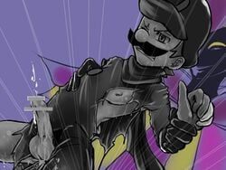 black_and_white camino dimentio gay jester luigi mario_(series) mr._l nintendo paper_mario super_paper_mario