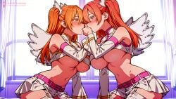 2.5_jigen_no_ririsa 2025 2girls aegis_elysium ai_generated amano_ririsa angel angel_wings ariel_(nigoriri) ariel_(nigoriri)_(cosplay) blonde_hair blushing_at_viewer breasts cleavage cosplay cowgirl_position day duo duo_focus fantasy female female_focus female_only fetish hair_ornament headpiece hi_res high_quality high_res high_resolution huge_breasts indoor indoors kissing large_breasts lewd liliel_(cosplay) long_hair morning morning_sex naughty naughty_face pervert pervert_female pretending red_hair room sex sex_position sex_positions sunlight sunshine thighs tiara underboob underboob_peek very_long_hair wall watermark window windows yuri