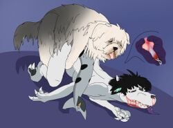 accurate_proportions anthro_penetrated blood blood_on_face canine cub dragon feral_dog feral_dominating_anthro feral_on_anthro feral_penetrating_anthro inside inside_view knot knotting male male_cub male_only mounting nosebleed penetration