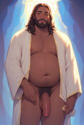ai_generated black_dick black_guy black_jesus brother_jesus cock fat groyper hood jesus jesus_christ maga male obese penis savior tpusa