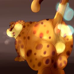 anthro anus ass balls benjamin_clawhauser cheetah cum cum_in_ass cum_inside disembodied_hand disney feline joesanchez male male_only mammal nude penis slightly_chubby zootopia