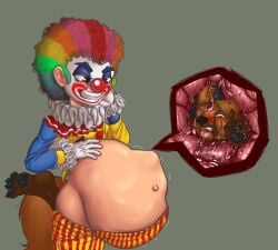 @katatau absurd_res anal anal_vore anthro anthrofox birthday birthday_sex bloated clown clown_costume clown_makeup clown_nose clownzee(masculine) duo eager hi_res human hyper hyper_belly jonax_brown-fox living_dildo living_sex_toy living_toy male male/male mammal predator/prey same_size_vore sex smirking_at_partner squirming vore vore_belly willing_prey