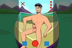 artwork_(digital) beach big_penis blue_eyes boat camera camping connor_(disventure_camp) connor_blake digital_media_(artwork) disventure_camp disventure_camp:_season_2 grey_hair male male_only muscles muscular muscular_male older_male penis relaxing tiktok toonfurart