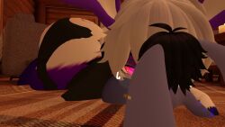 ass ass_jiggle ass_shake ass_up big_dom_small_sub black_hair blowjob blush bunny_ears bunny_girl butt_jiggle cute_moans fellatio female furry giving_head glasses_on_head jiggling_ass male moaning_in_pleasure mrhighvoice on_floor penis phat_ass purple_fur seductive_look size_difference slurping_cock smaller_male sound sucking_penis sweater tagme teasing twerking video vrchat white_hair