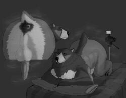 2025 5_fingers 5_toes absurd_res all_fours anatomically_correct anatomically_correct_genitalia anatomically_correct_penis animal_genitalia animal_penis anthro anus anus_focus arm_markings aroused ass ass_up backsack balls bear bear_ears bed bed_sheet bedding big_anus big_balls big_butt big_penis biped brown_bear butt butt_focus butt_musk camera cheek_markings claws digital_camera digital_drawing_(artwork) digital_media_(artwork) erection eyebrows facial_markings feet finger_claws fingers fur fur_markings furniture furry_tail genitals grizzly_bear hair handpaw hazed01 head_markings hi_res inside inviting kuruk_(character) long_penis looking_at_viewer looking_back looking_back_at_viewer lying male male_anthro mammal mane mane_hair markings mattress monochrome monotone_background monotone_balls monotone_feet monotone_genitals monotone_hands monotone_inner_ear monotone_markings multicolored_body multicolored_ears multicolored_fur musk musky_anus musky_ass musky_balls musky_body musky_butt musky_penis muzzle_(marking) nub_tail nude on_bed on_front on_pillow paws penis perineum pillow plantigrade presenting presenting_anus presenting_balls presenting_hindquarters raised_tail rear_view recording recording_device recording_devices recording_video scut_tail shaded short_ears short_fur short_tail simple_background sketch slightly_chubby slightly_chubby_anthro slightly_chubby_male small_ears small_tail snout snout_markings solo staring_at_camera tail tail_anus tan_body tan_fur thick_penis thick_thighs three-quarter_view toe_claws toes tongue tongue_out two_tone_body two_tone_ears two_tone_fur two_tone_tail ursidae ursine ursine_ears ursine_genitalia ursine_penis vein veiny_penis video_camera wide_hips