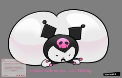 1girls ass_bigger_than_body ass_bigger_than_head ass_body english_text female furry huge_ass huge_butt hyper hyper_ass kuromi massive_ass onegai_my_melody rabbit request requested sanrio strawpage text zona01