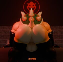 1boy 3d 3d_(artwork) anthro armwear ass ass_focus balls big_ass big_balls black_armwear black_legwear bowser bowser_logo bracelet clothing daddy dilf enormous_ass fat_ass furry furry_male furry_only gigantic_ass huge_ass indoors koopa large_ass legwear male male_only mario_(series) massive_ass muscles muscular muscular_anthro muscular_male nintendo reptile scalie shell solo solo_focus solo_male spiked_shell spikes spikes_(anatomy) tail testicles thick_ass unseen_male_face yellow_skin z_hado