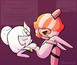 ambiguous_penetration cookie_run cookie_run_kingdom fan_character female mystic_flour_cookie orange_drizzle_cookie_(sloumpl) original_character request self_upload sloumpl strap-on strawpage_request trans_man transmasc