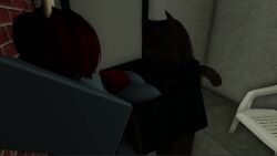 1boy 1girls 3d animated ass bent_over big_ass big_breasts big_penis bigger_female black_penis blowjob blue_body blue_fur breast_grab brown_body brown_fur brown_hair bunny_ears bunny_girl casual_bottomless casual_exposure casual_nudity casual_sex cat_ears cat_tail catboy cum cum_in_pussy cum_inside dark-skinned_male dialogue duo erection feline flaccid flaccid_penis furry furry_female furry_male furry_only half_nude henry_(saphyyree) hugging hugging_from_behind leporid longer_than_10_seconds longer_than_30_seconds longer_than_one_minute male/female masturbating masturbation naked naked_female oc penetration red_hair roblox robloxian saphyyree sitting smaller_male sucking_penis thick_thighs thigh_sex vaginal_penetration vaginal_sex video