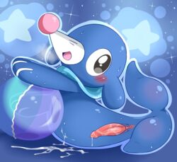 1boy animal_genitalia blush cum cute driosawm furry male_only mammal marine nintendo penis pinniped pokemon pokemon_sm popplio solo tapering_penis video_games