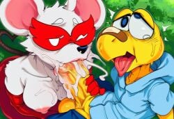 1boy 1girls ai_generated anthro anthro_on_anthro anthro_penetrated anthro_penetrating anthro_penetrating_anthro anthro_penetrating_female armwear balls big_penis blush bodily_fluids bottomless breasts clothed clothing colored cum cum_in_mouth cum_inside cum_on_face cum_on_penis cumshot detailed digital_drawing_(artwork) digital_media_(artwork) duo ejaculation elbow_gloves erection eyewear fellatio female female_anthro female_penetrated fur furry furry_female furry_male furry_only genital_fluids genitals gesture gloves half-closed_eyes handwear hellsonger hoodie humanoid_genitalia humanoid_penis interspecies koopa koopa_troopa koops looking_pleasured looking_up male male/female male_penetrating male_penetrating_female mammal mario_(series) mature_anthro mature_female monkeycheese mouse ms._mowz murid murine narrowed_eyes nintendo nipples open_mouth oral oral_penetration orgasm orgasm_face outside paper_mario paper_mario:_the_thousand_year_door penetration penile penis plant pose red_body red_clothing red_gloves red_handwear reptile rodent saliva scalie sex shaded sweat tail tail_gesture tail_heart tongue tongue_out topwear vein veiny_penis white_body yellow_body