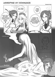 2girls :t after_rape ashtray barack_obama book cigar comic english female fume glasses greyscale grin high_resolution historical_event instant_loss_2koma iowa_(kantai_collection) kantai_collection katori_(kantai_collection) lying megane monochrome multiple_girls nude on_side pouting riding_crop ruined_for_marriage smile smoking tears trembling very_high_resolution wangphing yes_we_can yuri