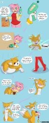 2020 2_tails absurd_res amy_rose anal_beads anthro blue_background blue_eyes boots bracelet canid canine clothing colored cute_fangs dialogue dildo disguise dress duo electronics english_text enokitake eulipotyphlan face_pull fangs female female_to_femboy footwear foreskin fox ftm_transformation fur gender_transformation genderswap genderswap_(ftm) genitals gloves gold_(metal) gold_bracelet gold_jewelry green_eyes handwear hedgehog hi_res jewelry male mammal mask_pull miles_tails_prower penis pink_body pink_fur ranged_weapon raygun red_boots red_clothing red_dress red_footwear red_hairband sega sex_toy shoes simple_background skinsuit skinsuit_gun sonic_(series) sonic_the_hedgehog_(series) speech_bubble suit_transformation suiting tails_the_fox teeth text tight_clothing transformation weapon white_clothing white_gloves white_handwear yellow_body yellow_fur zapped