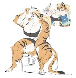 big_breasts breasts cleavage dullvivid female furry huge_breasts hyper_breasts hyper_muscles muscular muscular_female tagme thick_thighs wide_hips