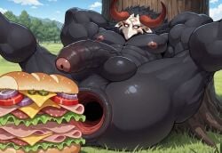1boy abs ai_generated anal anal_food anal_food_play anal_gape anal_insertion anal_masturbation anal_sex anus ass balls bara barazoku big_ass big_balls big_butt big_penis flaccid food food_dildo food_play foreskin gape gaping gaping_anus genshin_impact hilichurls_(species) improvised_dildo improvised_sex_toy male male_only meaty_anus mihoyo mitachurl muscle muscles muscular muscular_arms muscular_ass muscular_butt muscular_legs muscular_male nipples open_anus pecs pectorals penis perineal_raphe perineum puckered_anus puffy_anus rectum sandwich sandwich_(food) solo stable_diffusion submarine_sandwich swollen_anus tagme testicles thick_ass thick_butt thick_thighs uncut veiny_penis video wan2.6