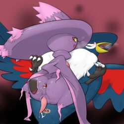 anus bird furry ghost honchkrow mismagius pokemon pokemon_(species)