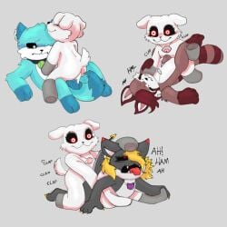 
mrlittlesheep anthro anthro_on_anthro anthro_only black_sclera critters_(poppy_playtime) furry_only implied_futanari no_humans oc ocs poppy_playtime poppy_playtime_(chapter_3) sex smiling_critters tagme white_pupils