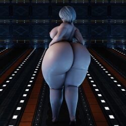 1girls 3d areolae ass ass_bigger_than_head bbw big_breasts branblackblade breasts fat fat_ass female female_only gigantic_ass huge_ass huge_breasts hyper hyper_ass light-skinned_female light_skin nier nier:_automata nipples nude nude_female rear_view short_hair solo thick_thighs white_hair yorha_2b