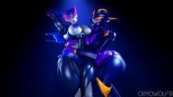 2girls 3d airachnid arcee arcee_(prime) big_breasts blue_eyes blue_lipstick blue_nipples breasts busty cryowolf9 nipples purple_eyes purple_lipstick robot robot_girl robot_humanoid thick_thighs transformers transformers_prime