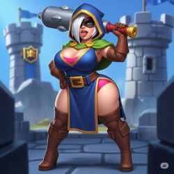 1girls ahe_gao ai_generated bandage big_ass big_breasts breasts clash_(series) clash_a_rama clash_of_clans clash_royale female love original_character small_waist