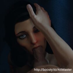 1boy 1girls 3d atlmaster bioshock bioshock_infinite blowjob blowjob_face blue_eyes elizabeth_comstock elizabeth_comstock_(burial_at_sea) fellatio female female_focus hand_on_head long_hair looking_at_viewer male male_pov penis pov sex tagme