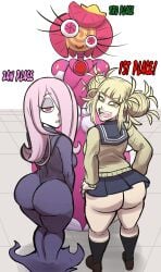 3girls ass crossover himiko_toga little_witch_academia my_hero_academia princess_loolilalu spiralart sucy_manbavaran the_amazing_digital_circus