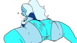 1girls blue_diamond blue_diamond_(steven_universe) blue_panties blue_skin female huge_ass milf panties ripped_pants ripped_shorts solo steven_universe tagme thick_thighs twerking white_hair