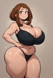 ai_generated big_ass big_breasts bottom_heavy bubble_butt gwee huge_ass huge_breasts large_breasts my_hero_academia ochako_uraraka thick thick_ass thick_thighs uraraka_ochako