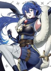 1girls ameno_(a_meno0) blue_hair brand_of_the_exalt fire_emblem fire_emblem_awakening fire_emblem_heroes lucina_(fire_emblem) lucina_(ninja)_(fire_emblem) ninja_outfit ninja_star nintendo weapons