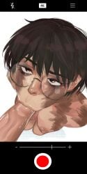 1boy 1girls big_breasts blowjob blowjob_face burn_scar camera_pov camera_view fellatio glasses jujutsu_kaisen scars thatfacialguy zenin_maki