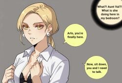 blonde_female blonde_hair ceremon_vaughan imminent_sex incest self_upload speech_bubble unordinary val_(unordinary) volcan_(unordinary) webcomic webcomic_character webtoon webtoon_waifu