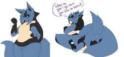 breasts dewwydarts dewwydartz female flat_chest furry grin hourglass_figure lucario may_(dewwydartz) pokemon pokemon_(species) smug tagme thick_thighs wide_hips