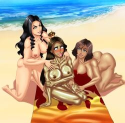 3girls ahe_gao anoneysnufftan applying_sunscreen asami_sato asphyxiation ass avatar_the_last_airbender beach beach_towel black_hair blue_eyes blush blush blushing_profusely breasts brown_hair crown cssp dark-skinned_female dark_skin embarrassed_nude_female evil_grin eyes_rolling_back female female_only imminent_death killer_lotion kneeling korra licking_lips long_hair lotion makeup massage mind_break nickelodeon nipples nude nude_beach oil oiled orange_eyes orgasm peril pussy rubbing sand seaside shiny_skin short_hair sitting snuff summer sunbathing sunscreen tan tanned tanned_female tanned_skin the_legend_of_korra tongue tongue_out towel ursa_(avatar) yellow_eyes