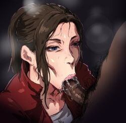 blowjob claire_redfield hentaix irrumatio ponytail resident_evil resident_evil_2