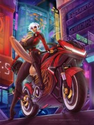 1futa balls breasts breasts_bigger_than_head clothing elf elf_ears erect_penis erection futa_only futanari huge_balls huge_breasts huge_cock hyper hyper_balls hyper_breasts hyper_penis light-skinned_futanari light_skin long_penis motorcycle penis penis_out short_hair solo testicles white_hair wmdiscovery93