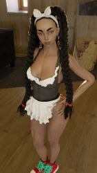 3d dark-skinned_female dark_skin female kimberly_jackson maid maid_uniform street_fighter zis2nsfw