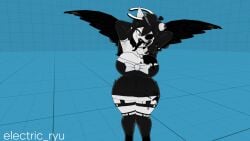 3d alice_angel bendy_and_the_ink_machine big_ass big_breasts electric_ryu female halo ink tongue_out wings