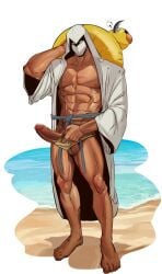 1boy abs balls beach big_penis bosoromantics erect_penis erection full_body male male_focus male_only marvel marvel_comics marvel_rivals moon_knight moon_knight_(marvel_rivals) moon_knight_(series) muscular muscular_male pecs penis solo solo_male veiny_penis